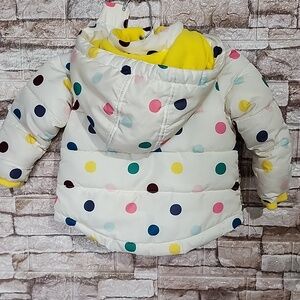 Okie Dokie Colorful Polka Dot Full Zip Puffer Jacket
